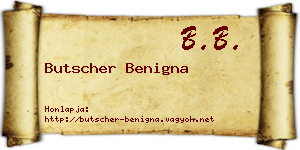 Butscher Benigna névjegykártya